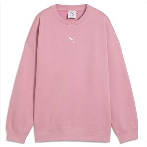 Puma Essential Oversized Crew Fleece Pink Sweatshirt